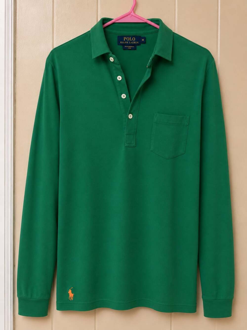 Polo Ralph Lauren Featherweight Mesh Long-Sleeve Polo Shirt Green Size M